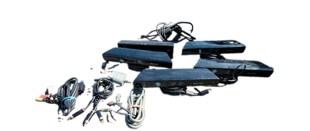 Lot of 5 OEM Microsoft Xbox 360 Kinect Sensors w/ AV Adapter Cables Untested